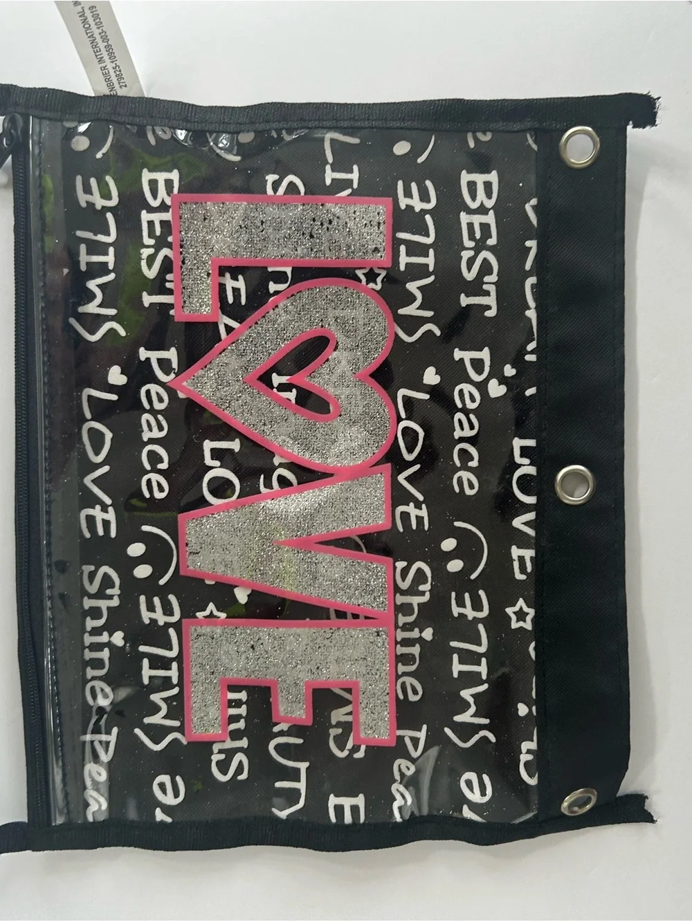 Love Glitter 'LOVE' Lettering Accent in Silver and Pink